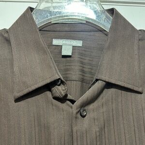 Apt. 9 Brown Casual Button Down Shirt with Pointed Collar